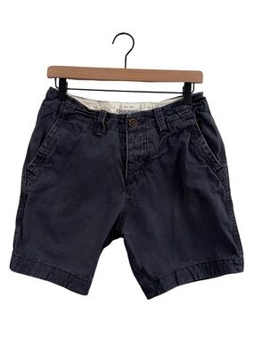 Abercrombie & Fitch Men’s Dark Navy Flat-Front Cotton Shorts